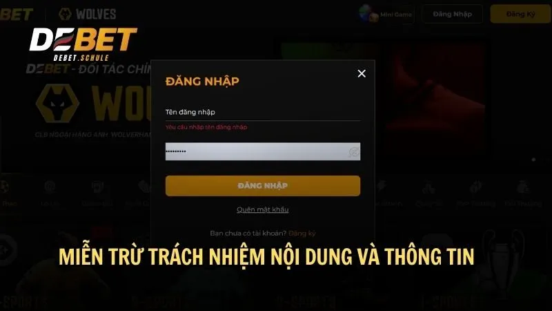 Miễn trừ trách nhiệm các vấn đề nội dung và thông tin