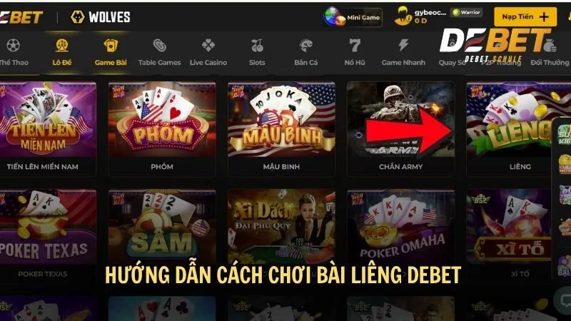 Hướng dẫn cách chơi bài liêng cơ bản tại DEBET